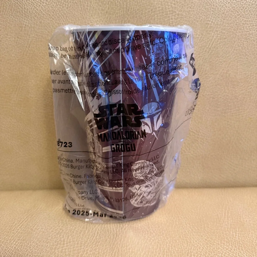Star‎ Wars The Mandalorian and Grogu Burger King Collectible Cup Maroon New